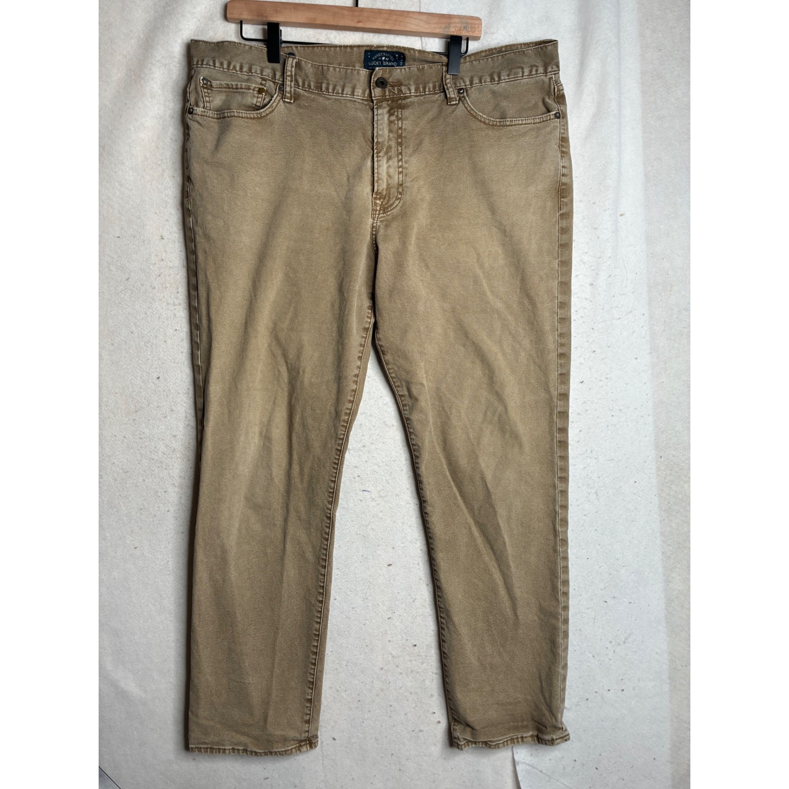 Lucky Brand Mens Khaki Tan Straight Leg 5-Pocket Pants W38 L32 Brown